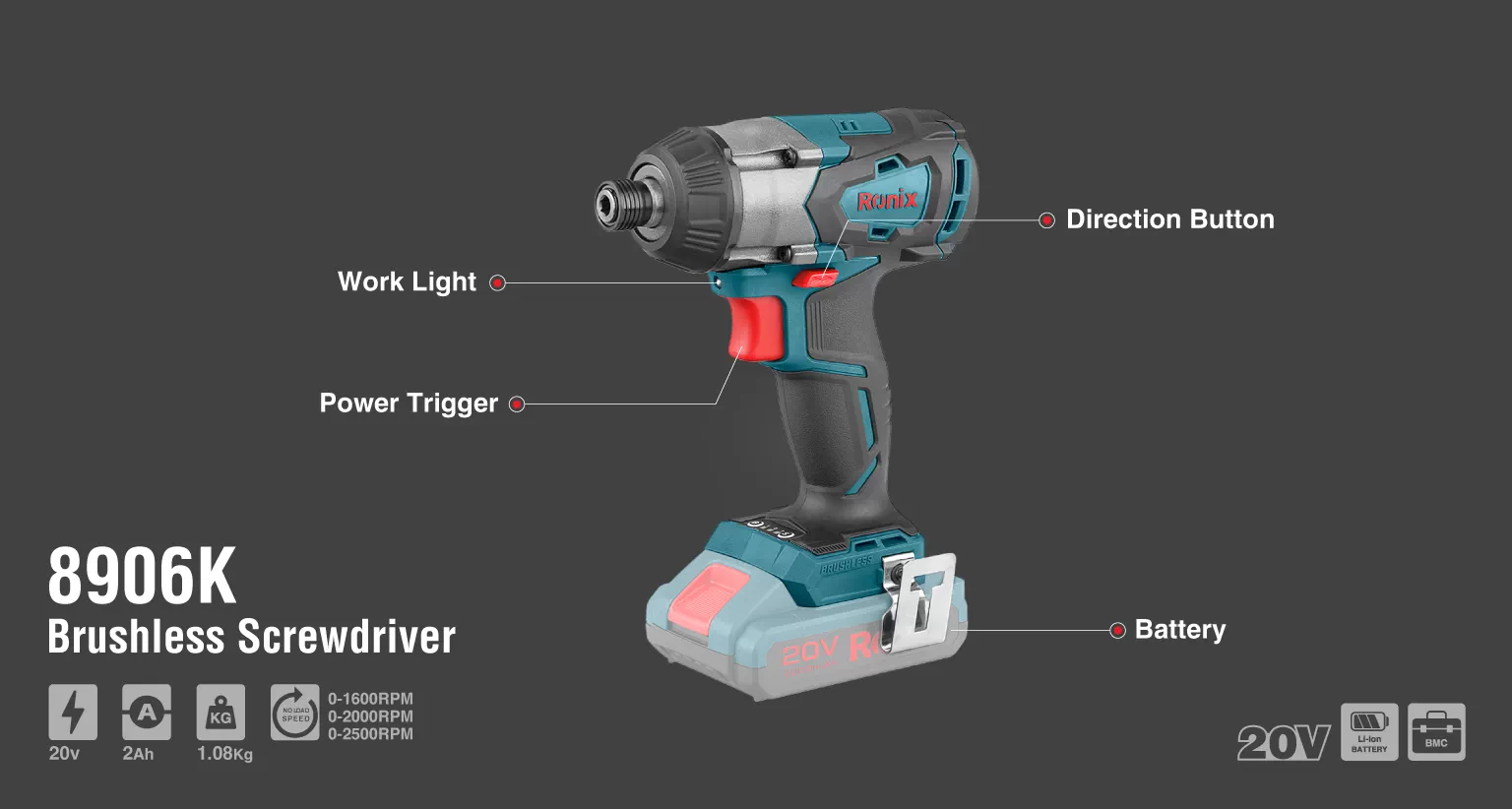 کیت پیچ گوشتی شارژی براش لس 20 ولت
